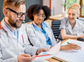 Group of medical students in the classroom